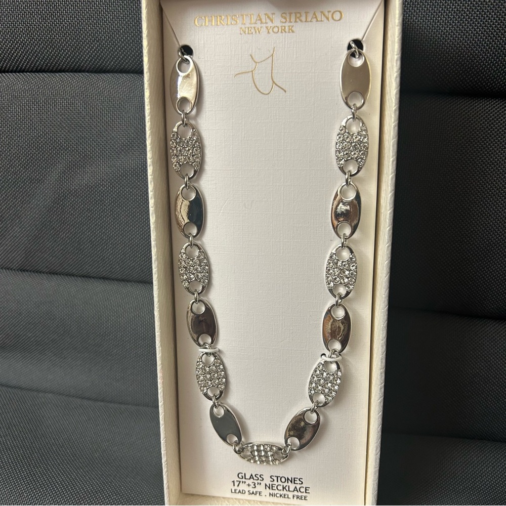 Christian Siriano Silver and Glass Stone Crystal Necklace - Picture 3 of 4
